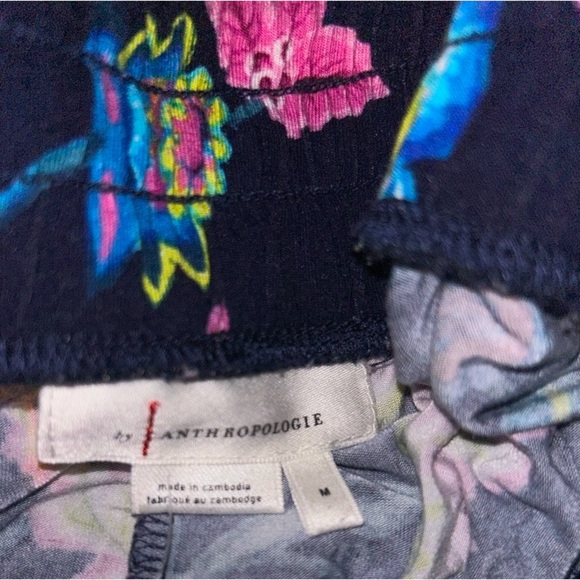 Anthropologie zadie floral sleep wide leg pants lounge pajamas Medium M boho - Picture 4 of 4